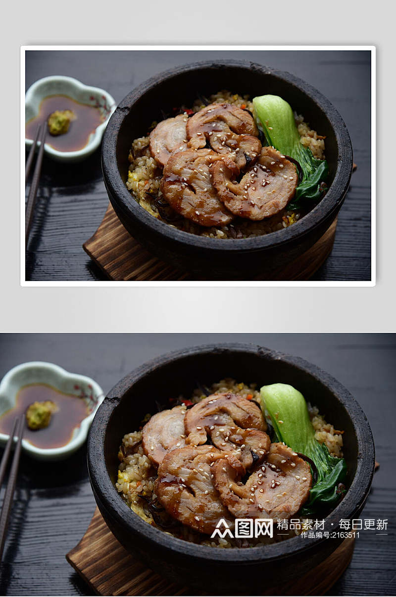 砂锅美食拌饭日式料理摄影图片素材
