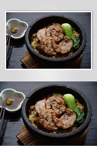 砂锅美食拌饭日式料理摄影图片