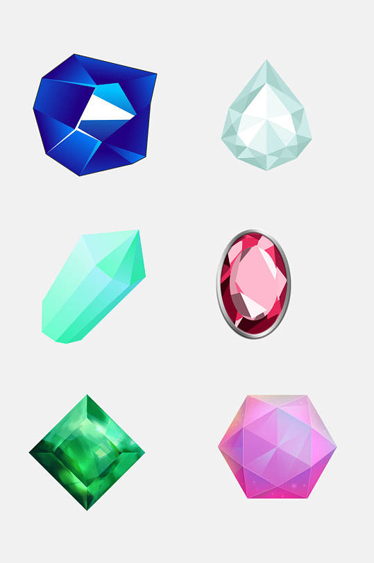 炫彩珠宝钻石宝石免抠元素