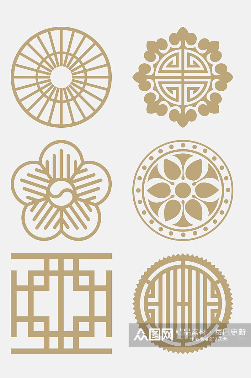中式唯美中秋月饼图案免抠元素素材