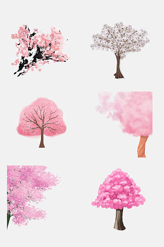 植物粉色樱花树免扣素材