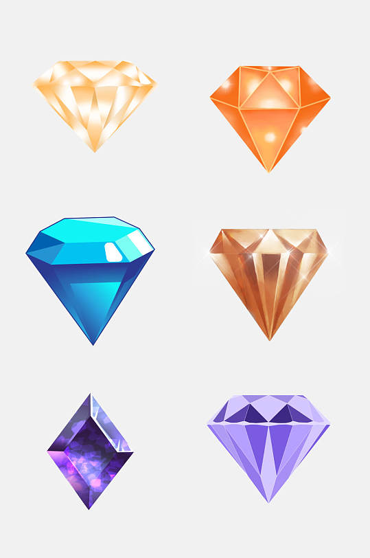 立体几何钻石宝石免抠元素