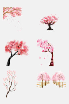 唯美大气粉色樱花树免扣素材