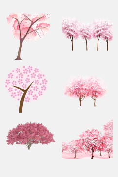 粉色春季树木樱花树免抠素材