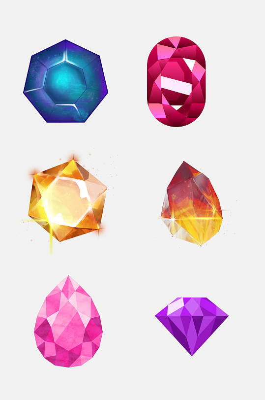 炫彩珠宝钻石宝石免抠元素