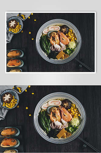 鲜香美味砂锅饭日式料理摄影图片