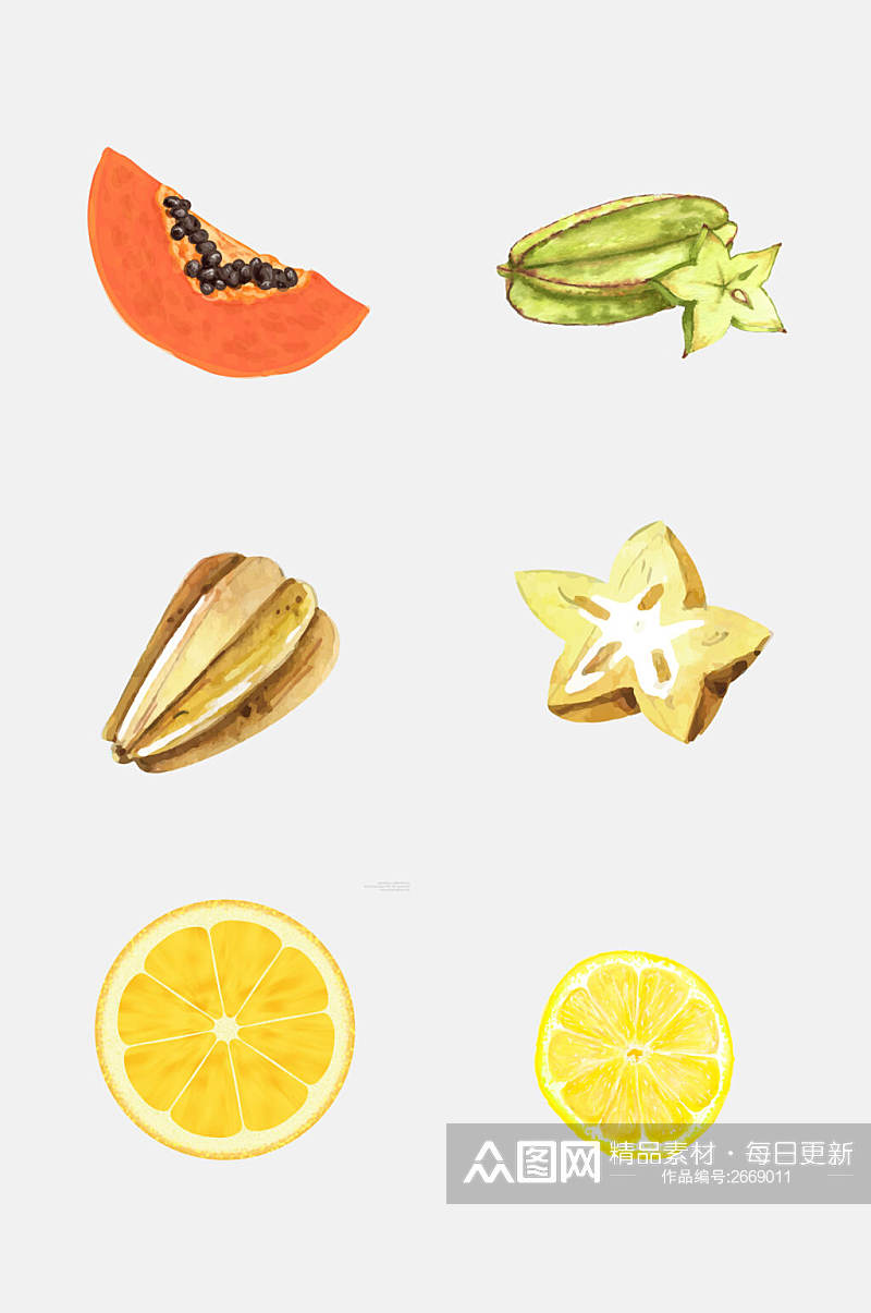 清新柠檬水果设计元素素材