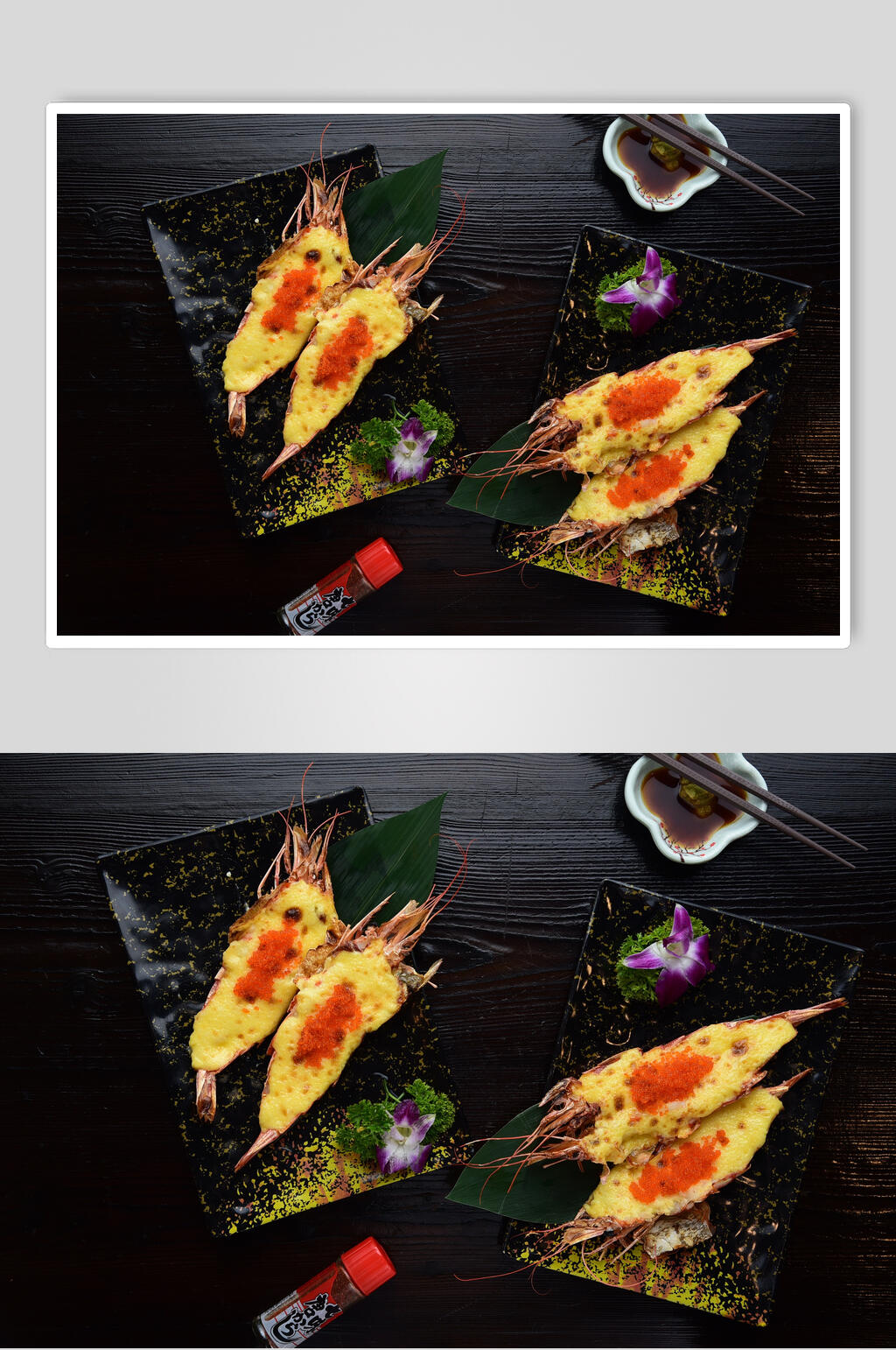 鲜香美味海鲜炸虾日式料理摄影图片素材