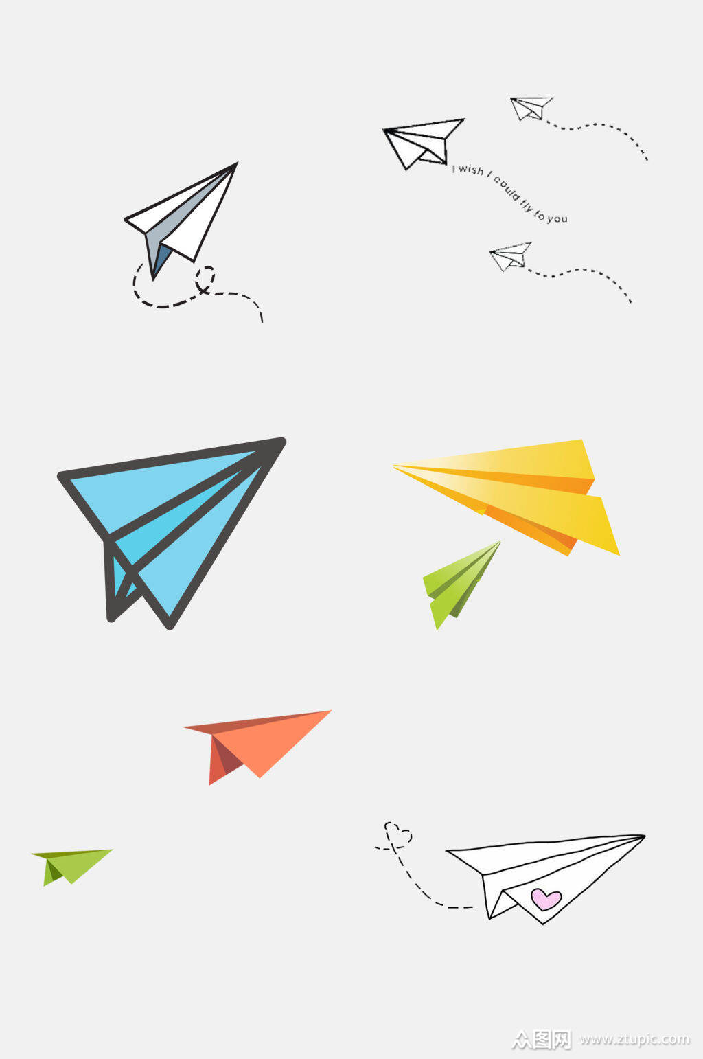 众图网独家提供清新手绘纸飞机免抠元素素材免费下载,本作品是由小红