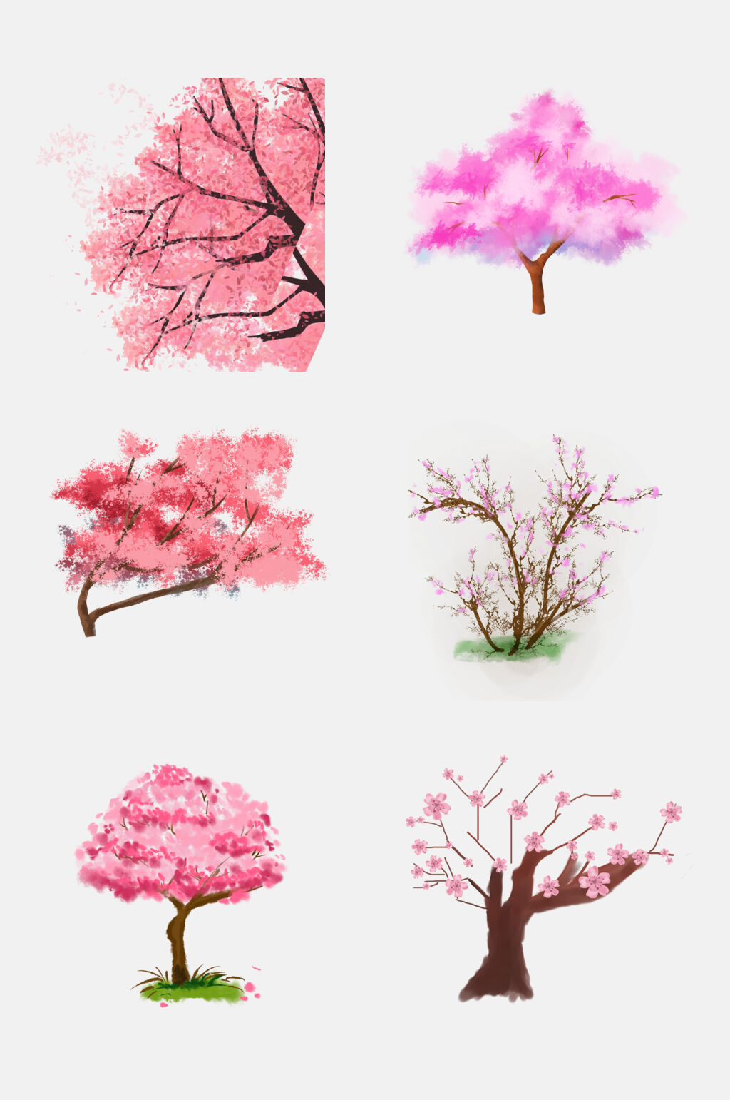 清新唯美浪漫粉色樱花树免扣素材素材