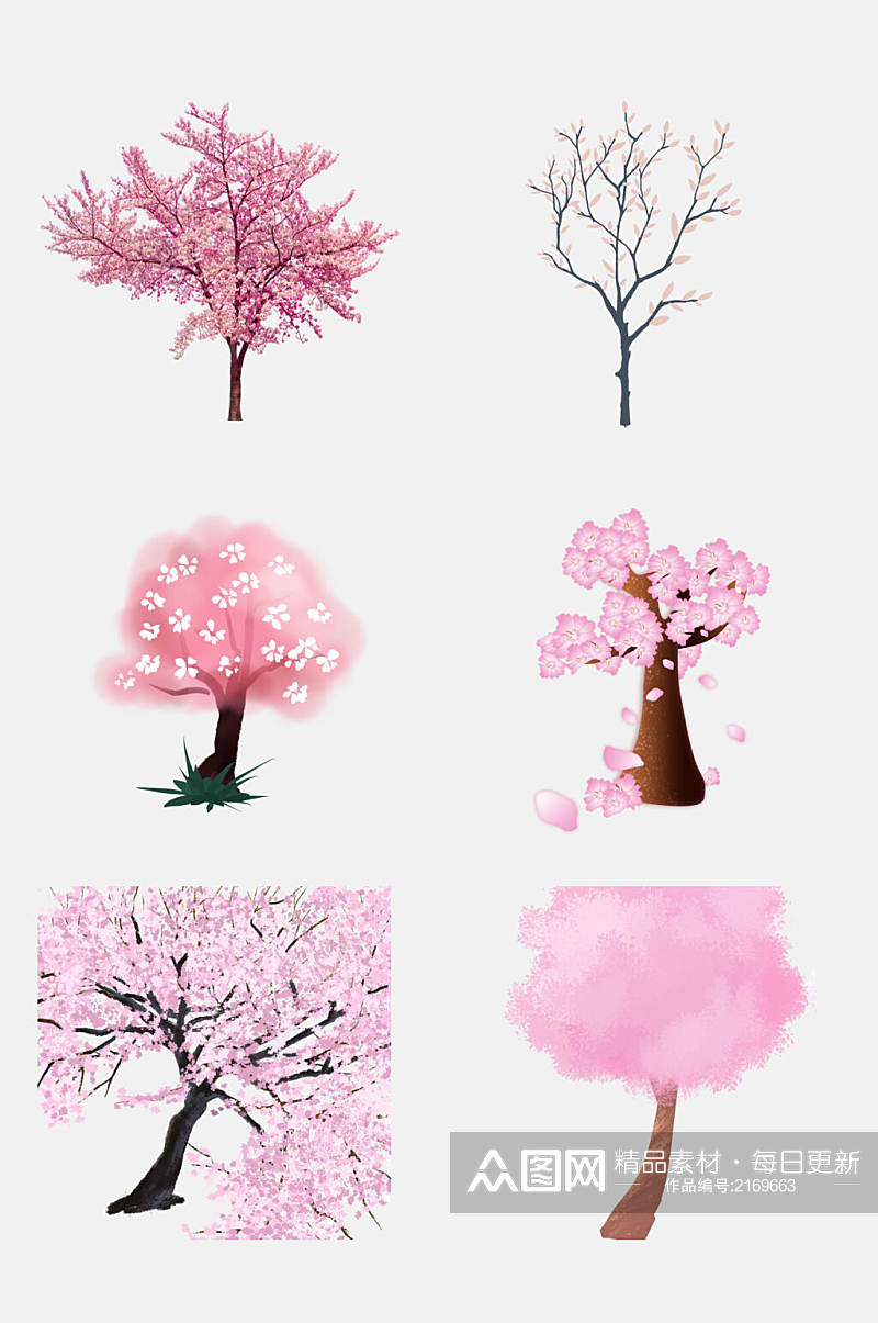 春季粉色樱花树免扣素材素材