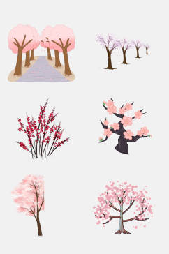 唯美春季粉色樱花树免扣素材