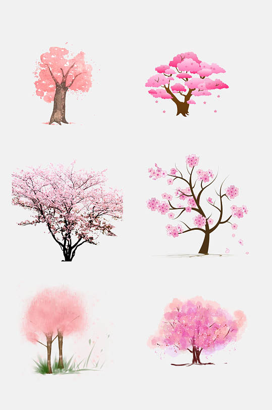 粉色树木樱花树免抠素材