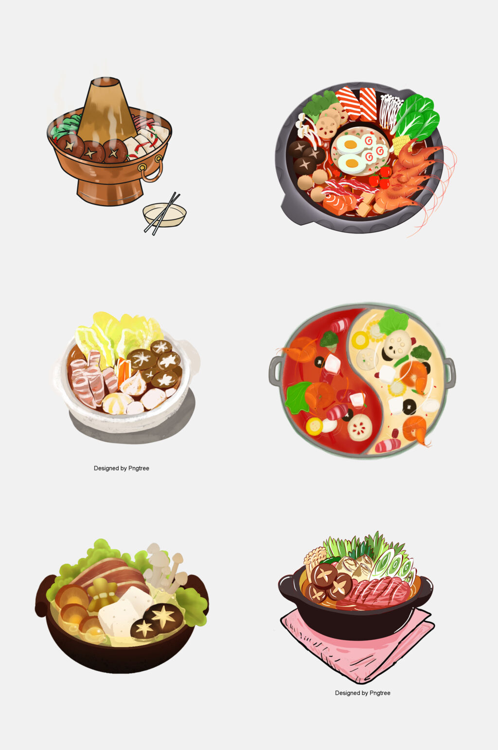招牌唯美餐饮火锅免抠素材 元素素材