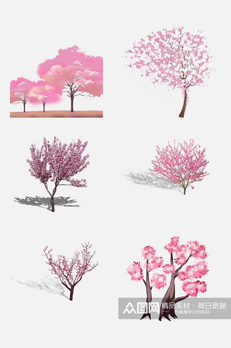 大气粉色樱花树免扣素材素材