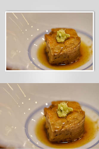 豆腐酿日式料理摄影图