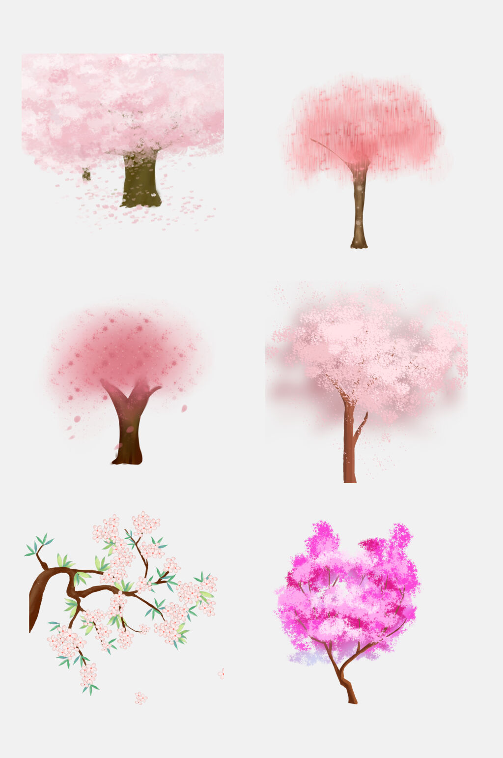 浪漫粉色桃花树花卉樱花树免扣素材素材
