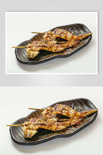 海鲜烧烤鱿鱼日式料理摄影图片