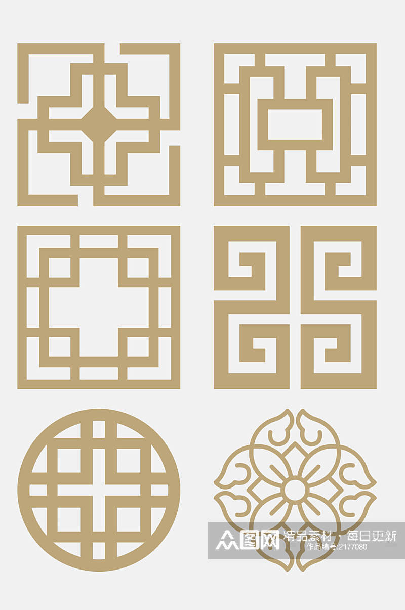 中式中秋月饼图案免抠元素素材