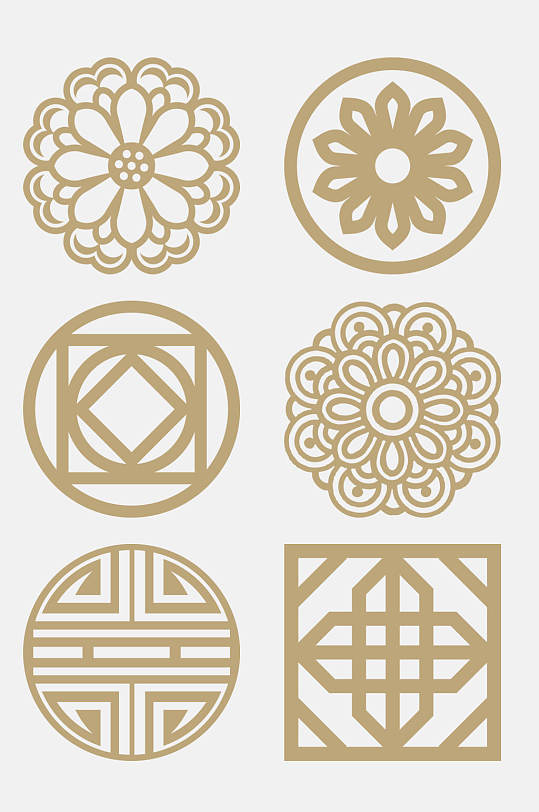 中式唯美中秋月饼图案免抠元素