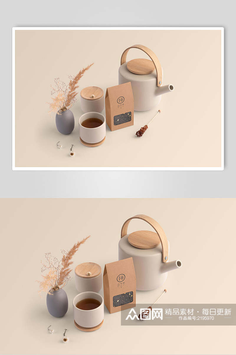 茶叶品牌整套VI样机效果图素材
