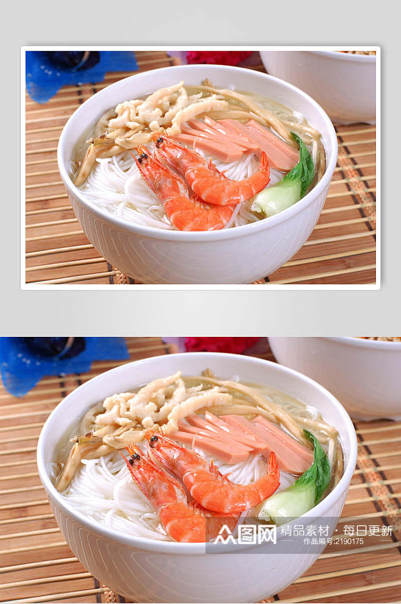 鲜虾三鲜米线食品图片素材