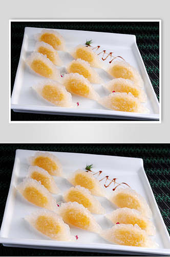 小吃西米奶黄角食物图片