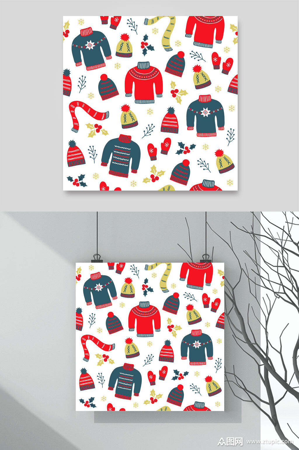 圣诞节无缝衔接矢量背景素材素材