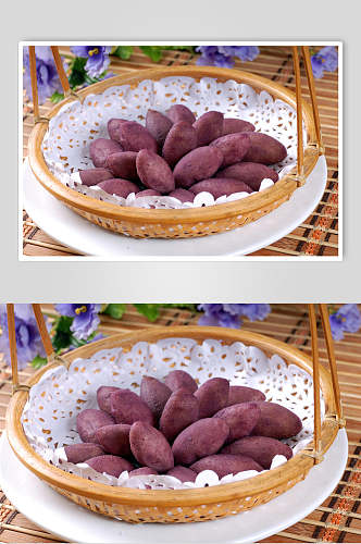 美味小吃紫薯果食物图片