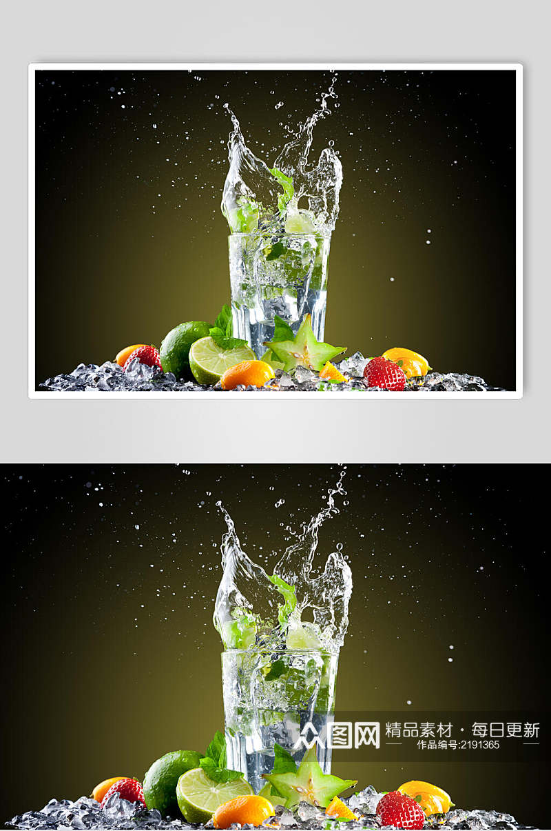 清新绿色果汁饮料冷饮食物高清图片素材