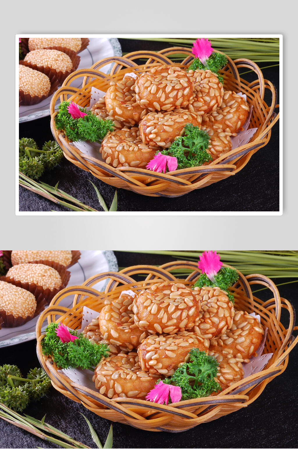 小吃瓜仁肉松饼美食高清图片素材