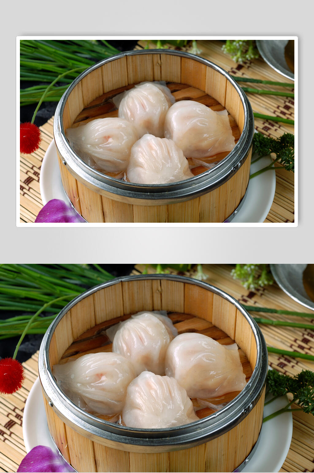 蒸点小吃爽芯虾铰皇食物图片素材