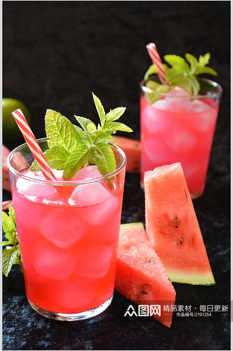西瓜汁饮料冷饮食品图片素材