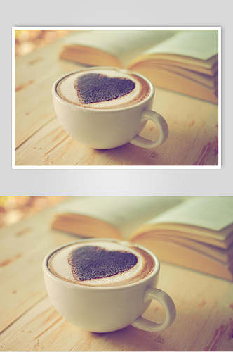 爱心拉花咖啡食品摄影图片