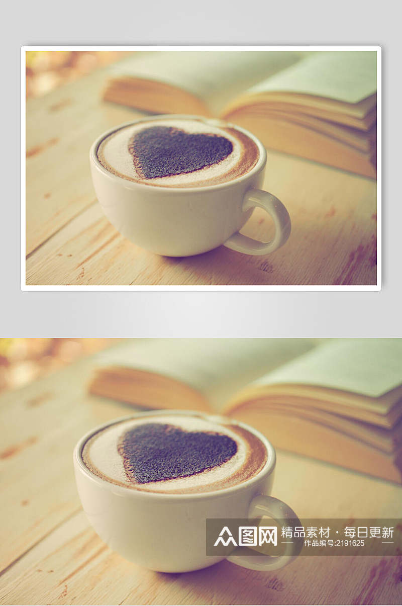 爱心拉花咖啡食品摄影图片素材