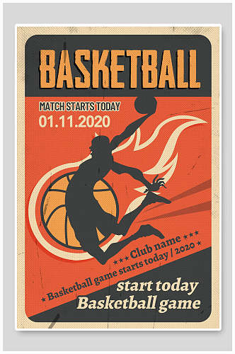 欧美风篮球运动宣传海报