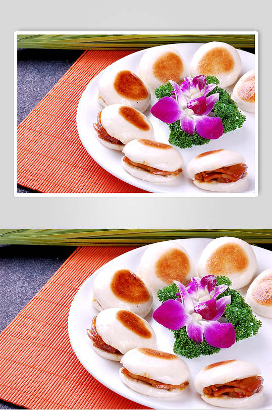 小吃卤肉锅盔美食摄影图片