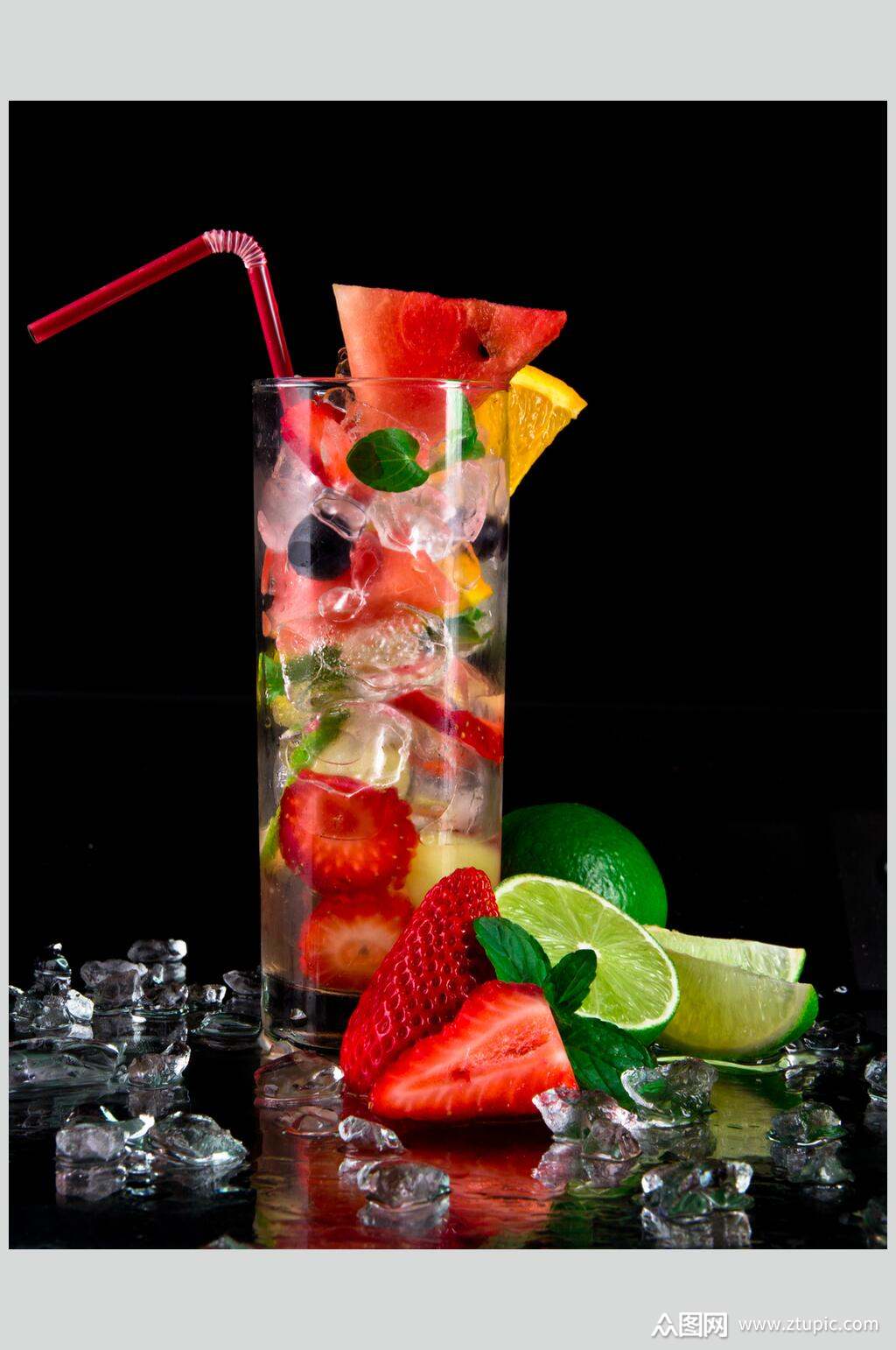 冰镇水果茶饮料冷饮食物图片素材