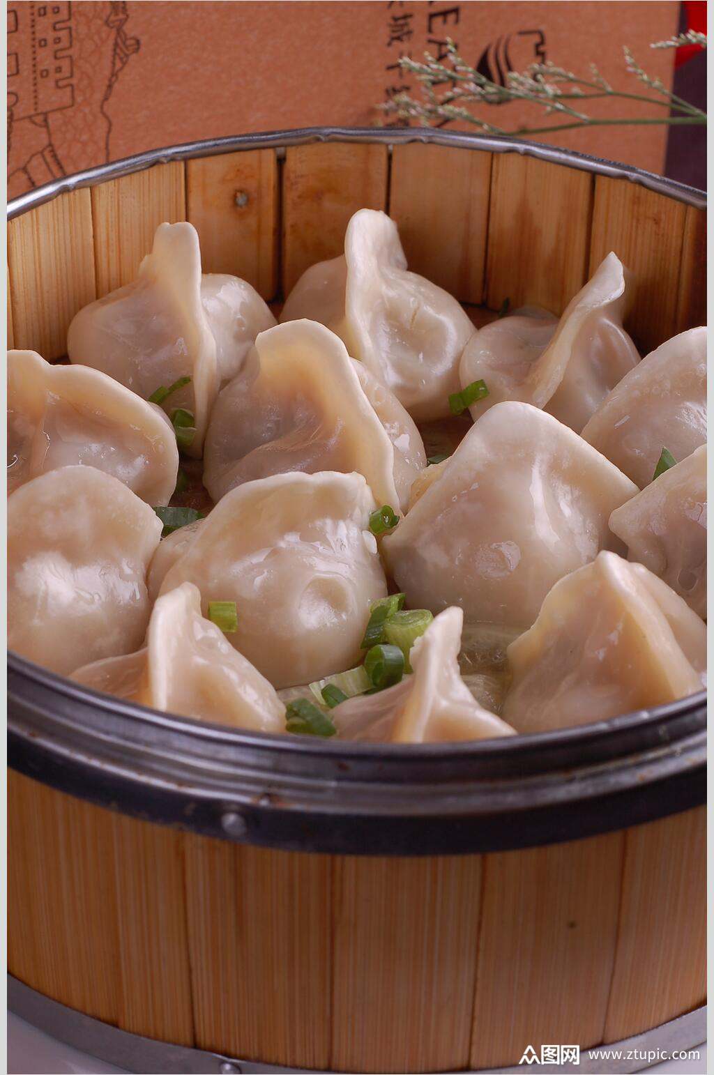 正宗美味小吃蒸饺摄影图片