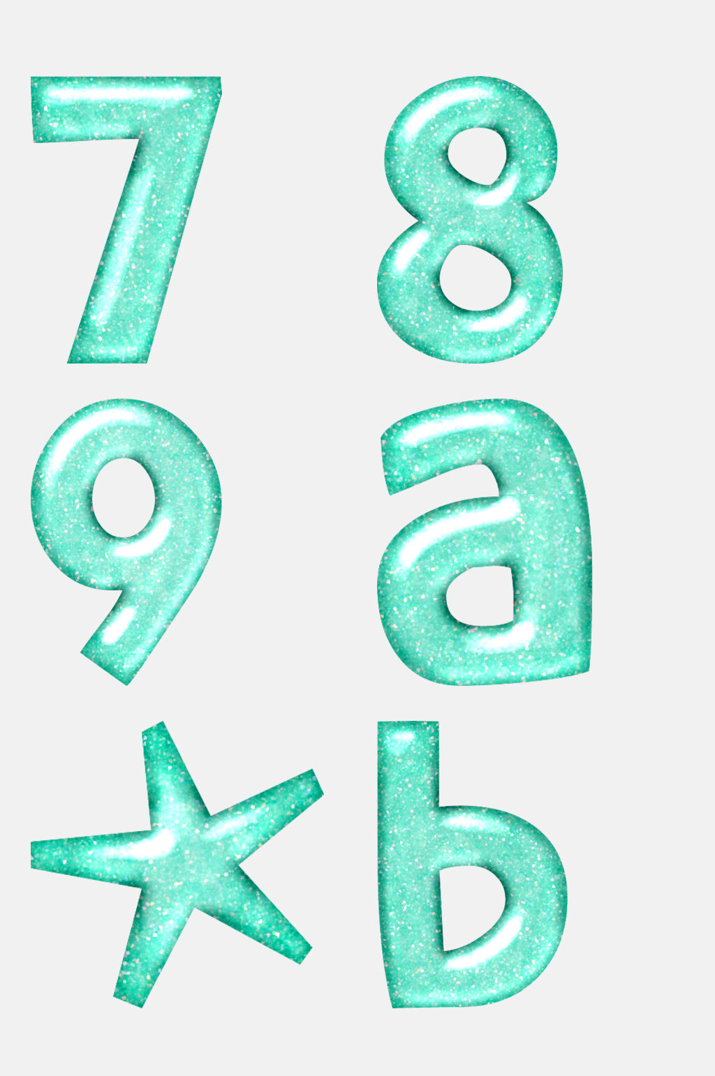 大气绿色数字字母免抠元素素材