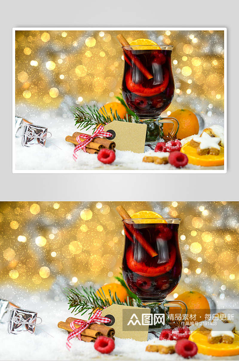 圣诞节酒水饮料冷饮食物高清图片素材
