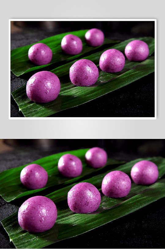 柚子酱紫薯球美食食品图片