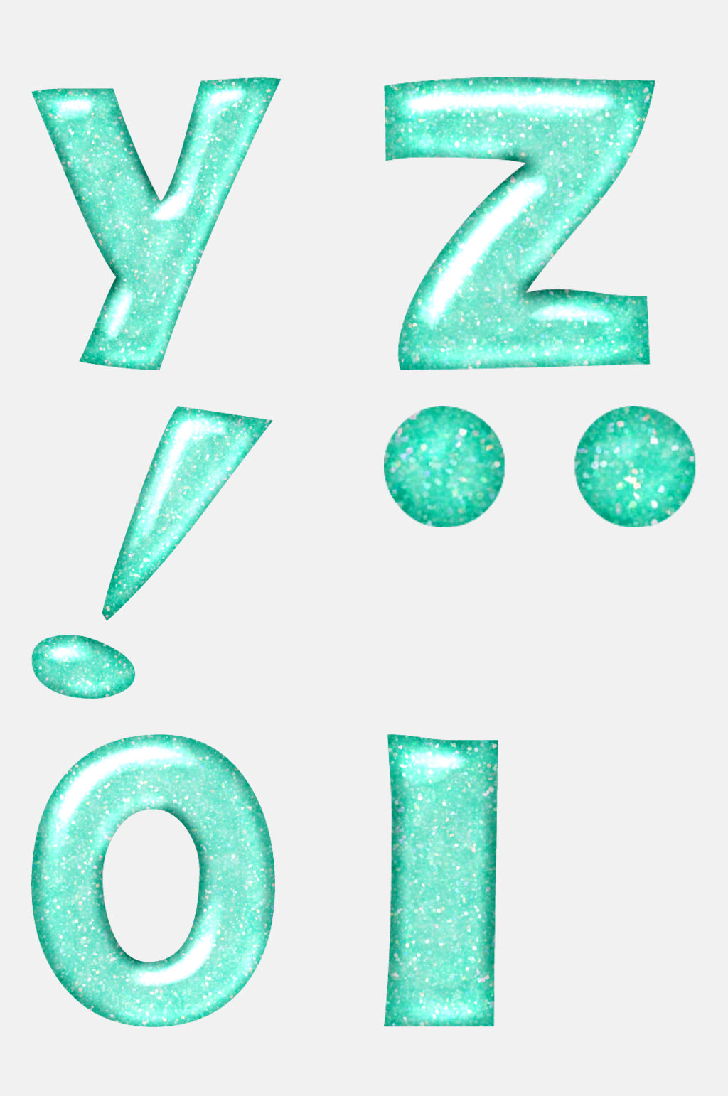 大气时尚绿色数字字母免抠元素素材