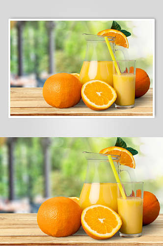 夏日橙汁饮料冷饮食物图片