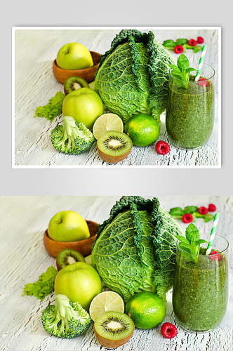 清新绿色蔬果饮料冷饮食物高清图片