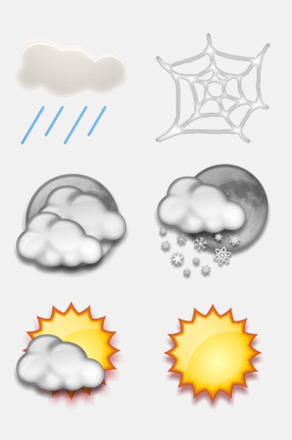 卡通天气云雨图标免抠元素素材