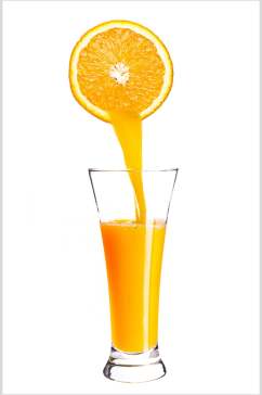 白底橙汁果汁饮料冷饮食物高清图片