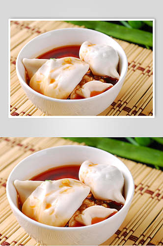 小吃红油水饺食品图片