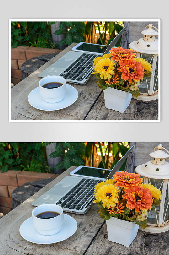 清新下午茶咖啡海报摄影图片-众图网