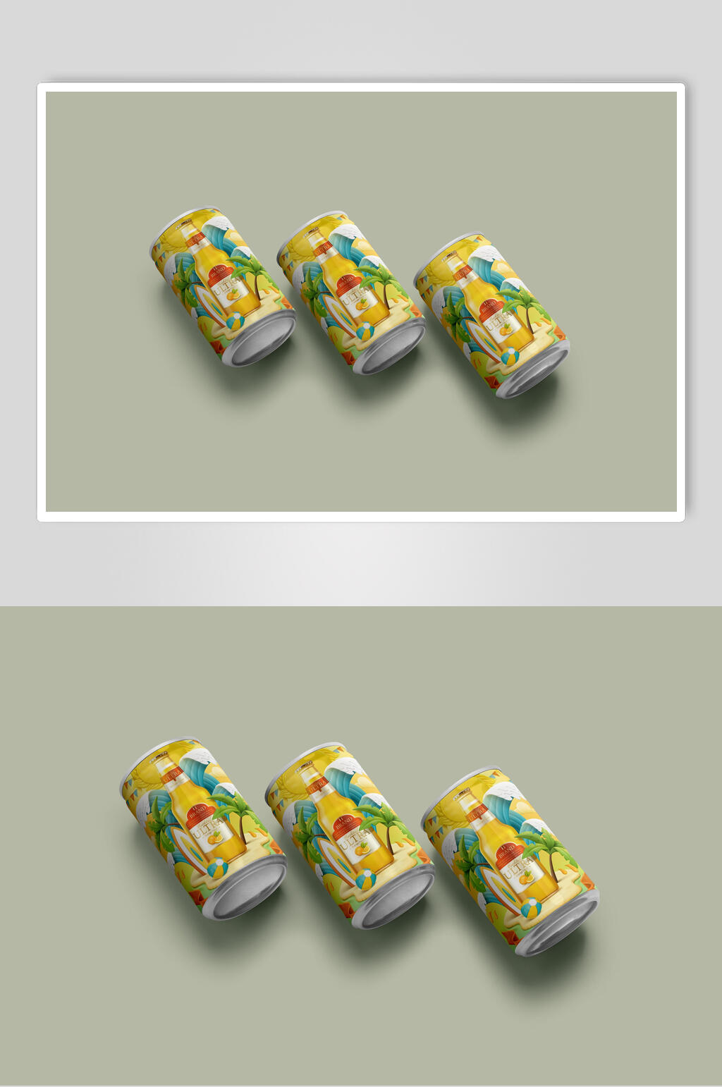 啤酒易拉罐饮料瓶样机效果图素材